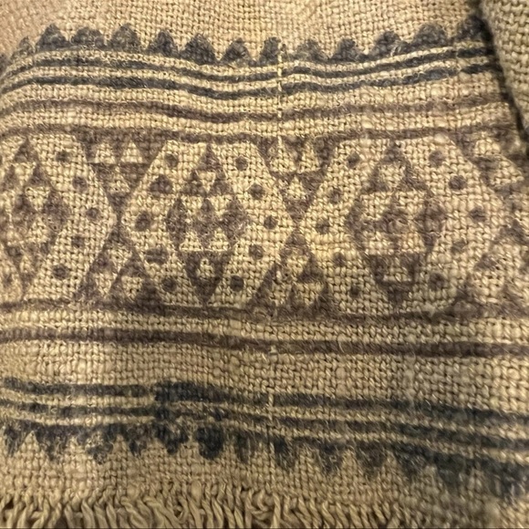 Ethnic Indian Handkerchief Skirt Autumn Gold With Black Aztec Print Boho Hippie - Picture 6 of 6